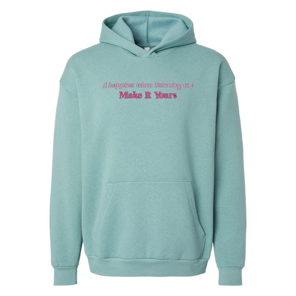 Make It Yours™ 'Happiest When Listening To' Hangout Hoodie - United Monograms