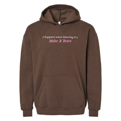 Make It Yours™ 'Happiest When Listening To' Hangout Hoodie - United Monograms