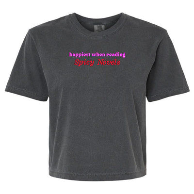 Make It Yours™ 'Happiest When Reading...' Comfort Colors Boxy T-Shirt - United Monograms