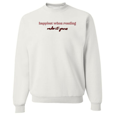 Make It Yours™ 'Happiest When Reading...' Crewneck Sweatshirt - United Monograms