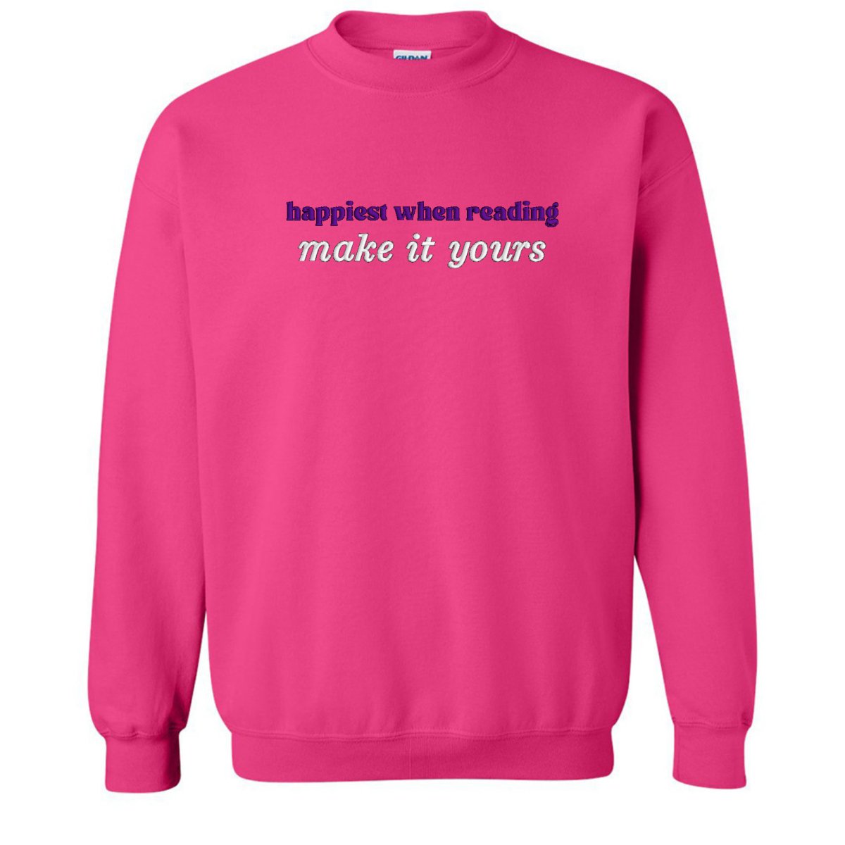 Make It Yours™ 'Happiest When Reading...' Crewneck Sweatshirt - United Monograms