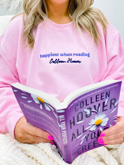 Make It Yours™ 'Happiest When Reading...' Crewneck Sweatshirt - United Monograms