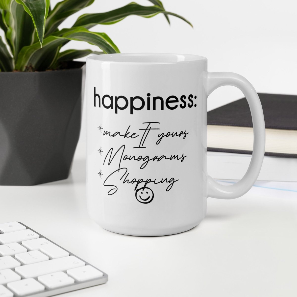 Make It Yours™ 'Happiness Checklist' Coffee Mug - United Monograms