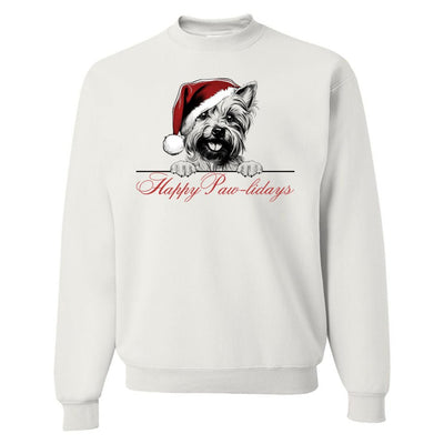 Make It Yours™ 'Happy Paw-lidays' Crewneck Sweatshirt - United Monograms