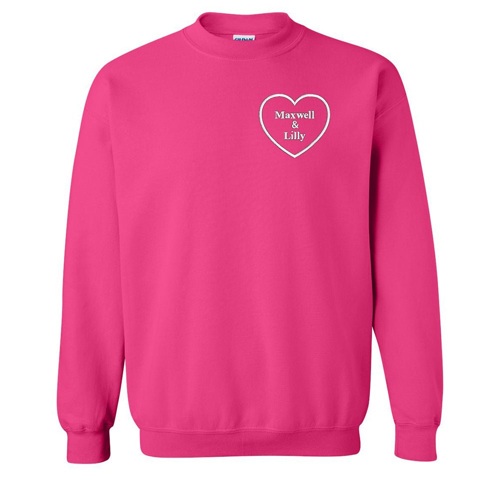 Make It Yours™ Heart Names Crewneck Sweatshirt - United Monograms