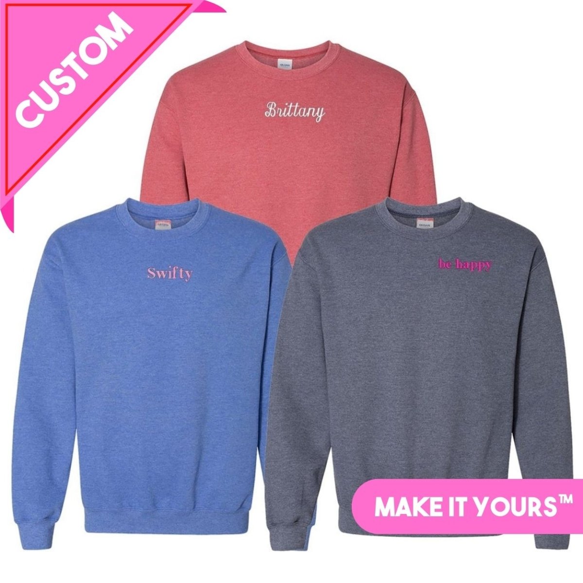 Make It Yours™ Heather Crewneck Sweatshirt - United Monograms