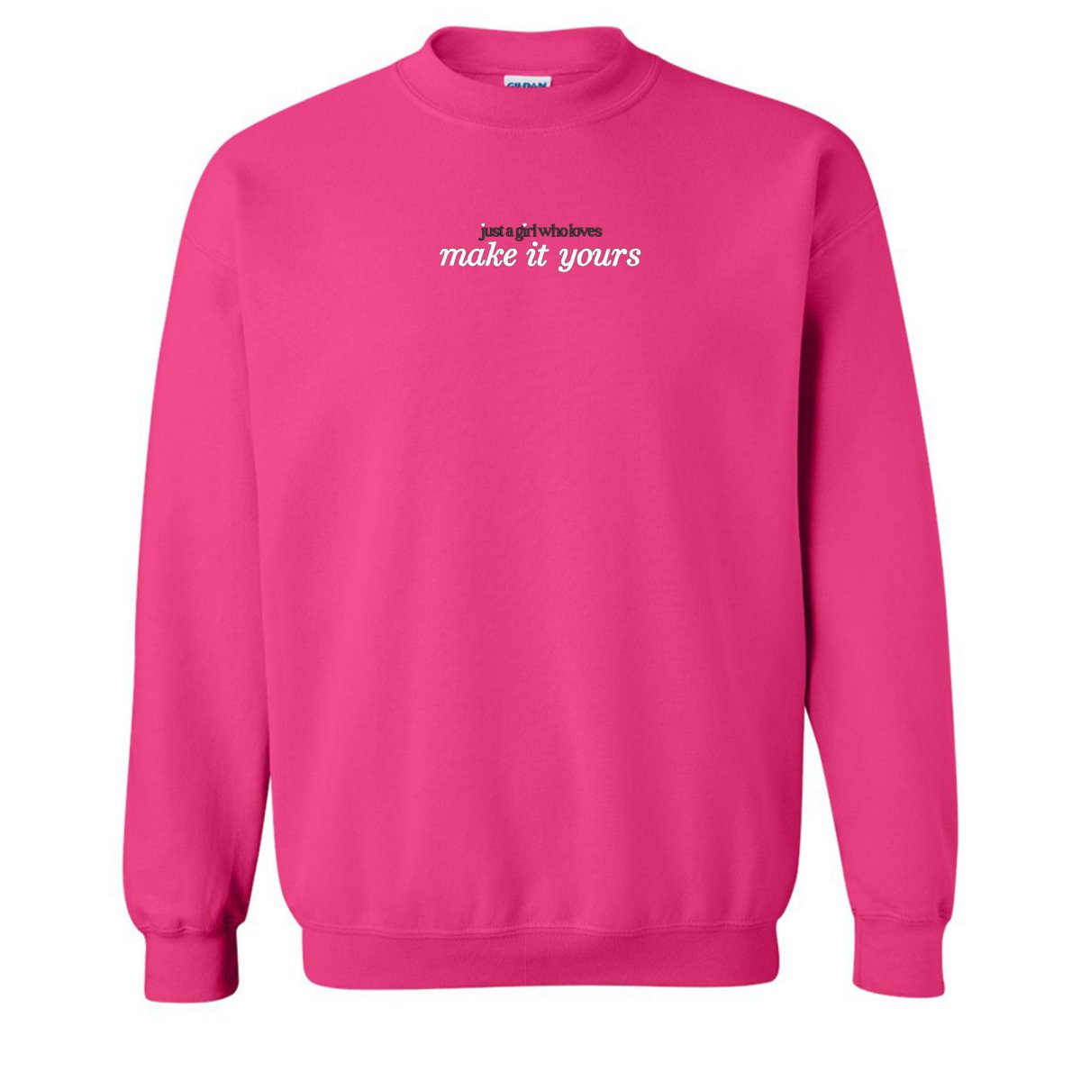 Make It Yours™ 'Just A Girl Who Loves' Crewneck Sweatshirt - United Monograms