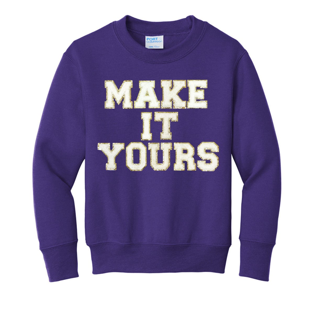 Make It Yours™ Kids Letter Patch Crewneck Sweatshirt - United Monograms