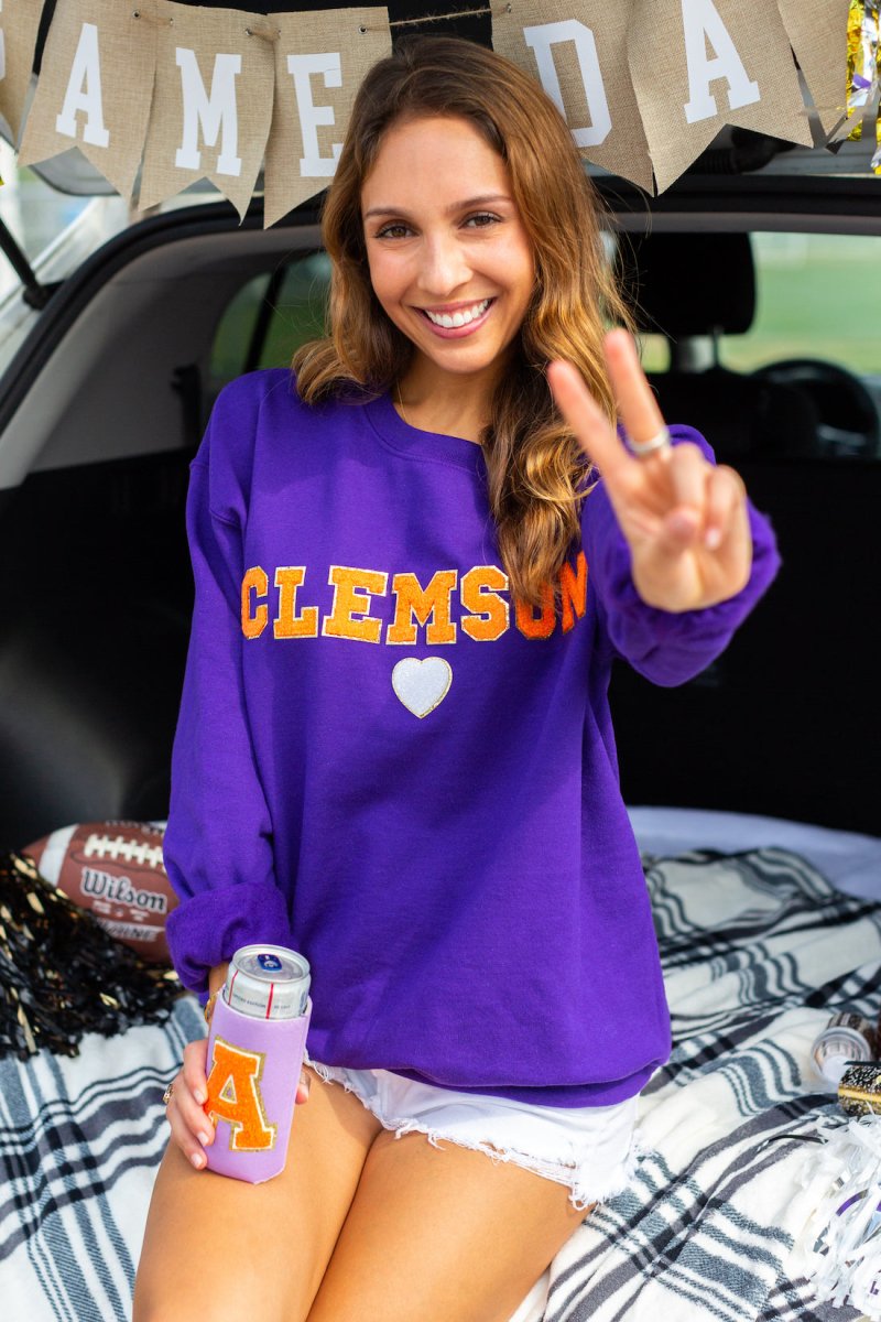 Make It Yours Letter Patch Gameday Crewneck Sweatshirt United Monograms