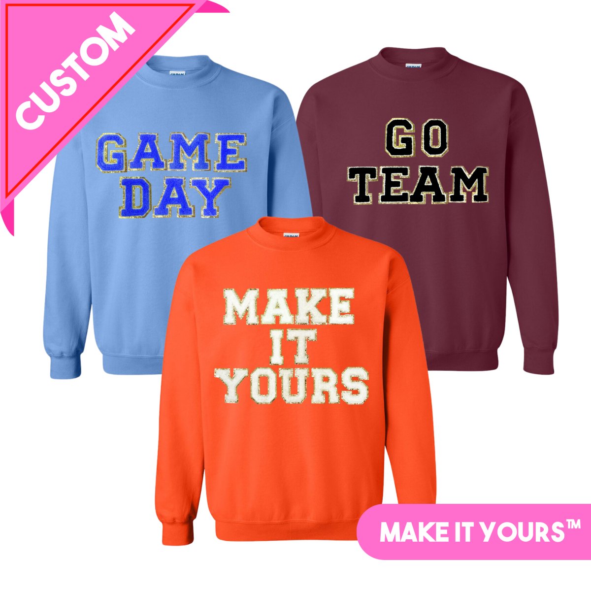 Make It Yours™ Letter Patch Gameday Crewneck Sweatshirt - United Monograms