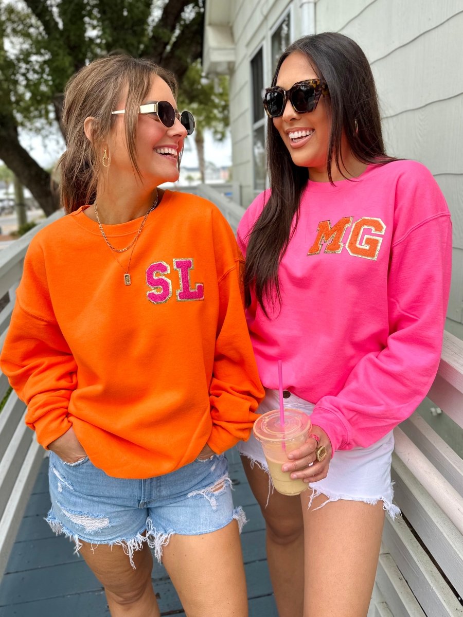 Make It Yours™ Letter Patch Neon Crewneck Sweatshirt - United Monograms