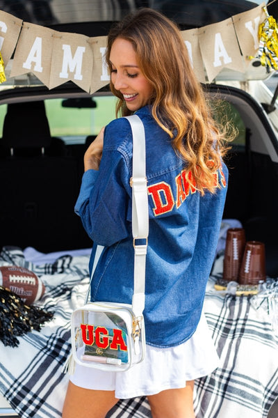 Make It Yours™ Letter Patch Oversized Denim Long Sleeve - United Monograms
