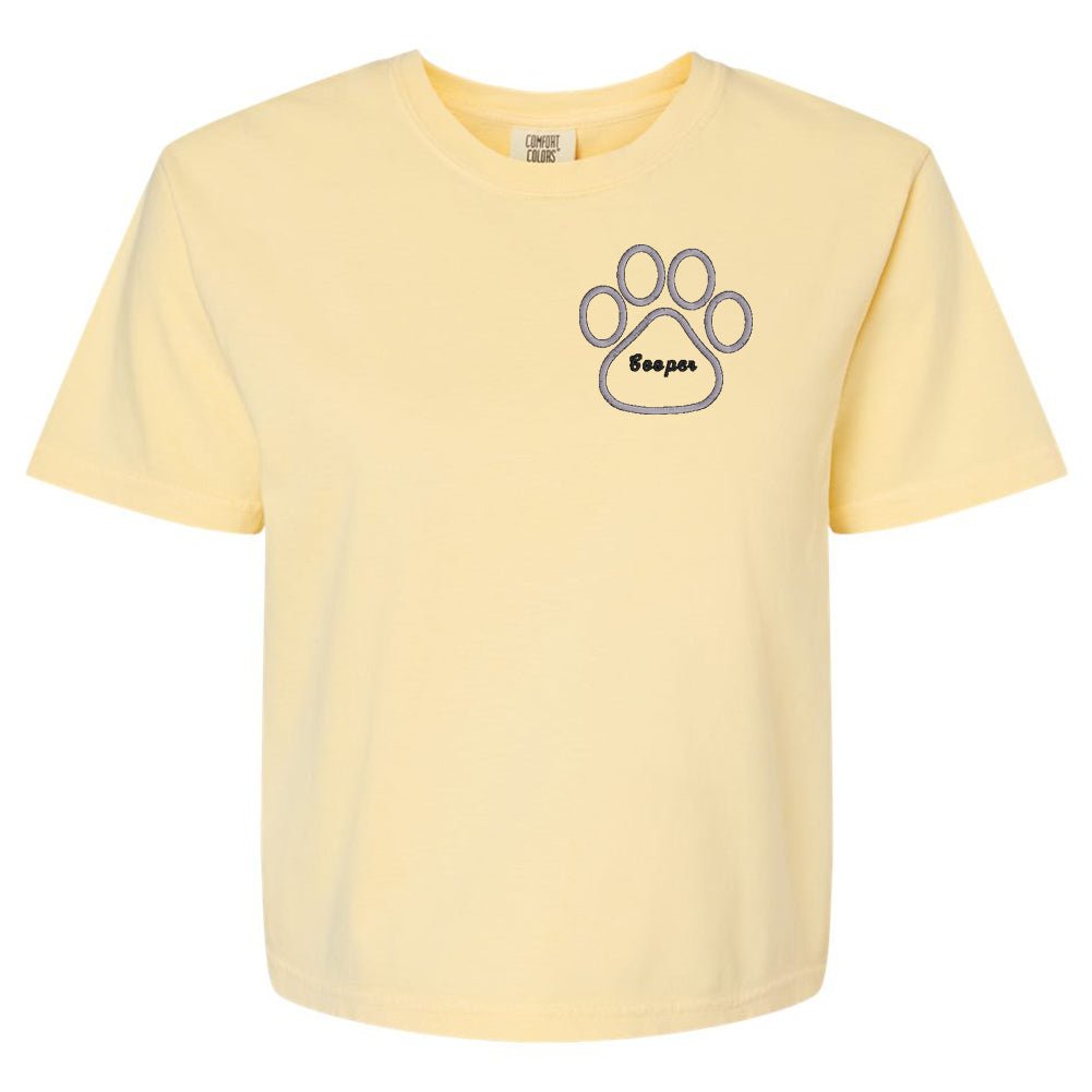 Make It Yours™ Paw Print Comfort Colors Boxy T-Shirt - United Monograms