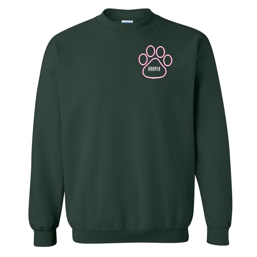 Make It Yours™ Paw Print Crewneck Sweatshirt - United Monograms