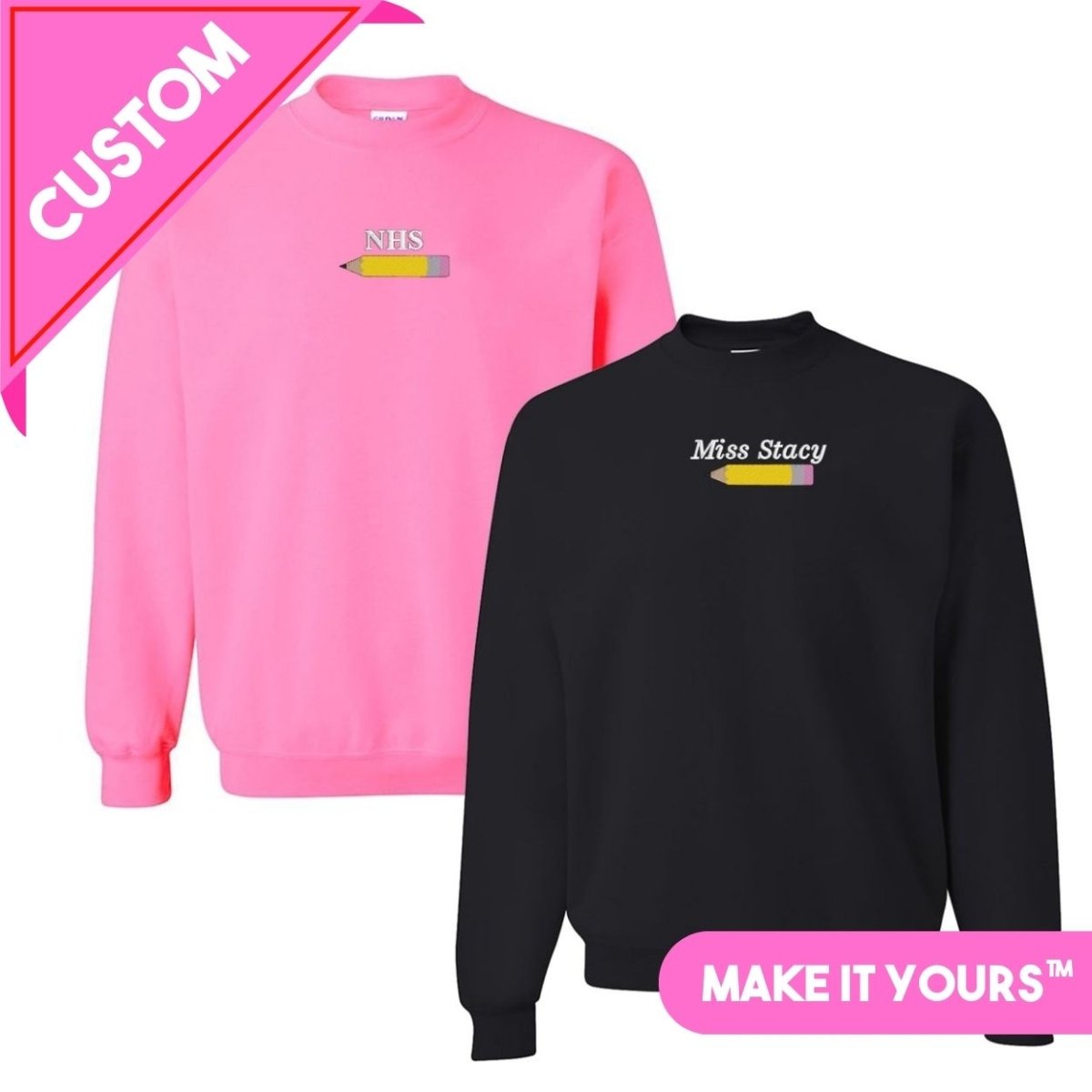 Make It Yours™ Pencil Crewneck Sweatshirt - United Monograms