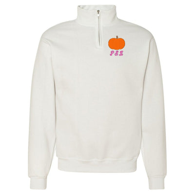 Make It Yours™ Pumpkin Quarter Zip Sweatshirt - United Monograms