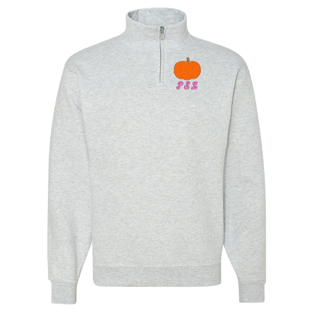 Make It Yours™ Pumpkin Quarter Zip Sweatshirt - United Monograms