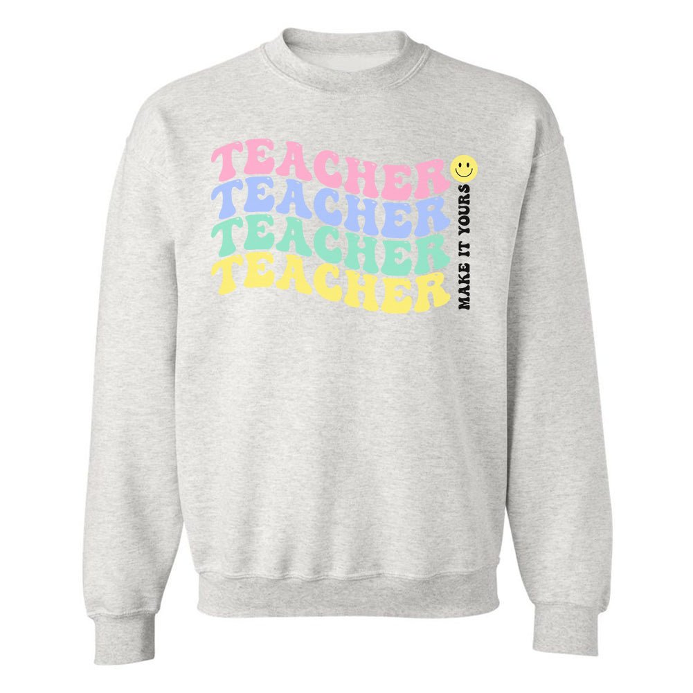 Make It Yours™ 'Retro Teacher' Crewneck Sweatshirt - United Monograms