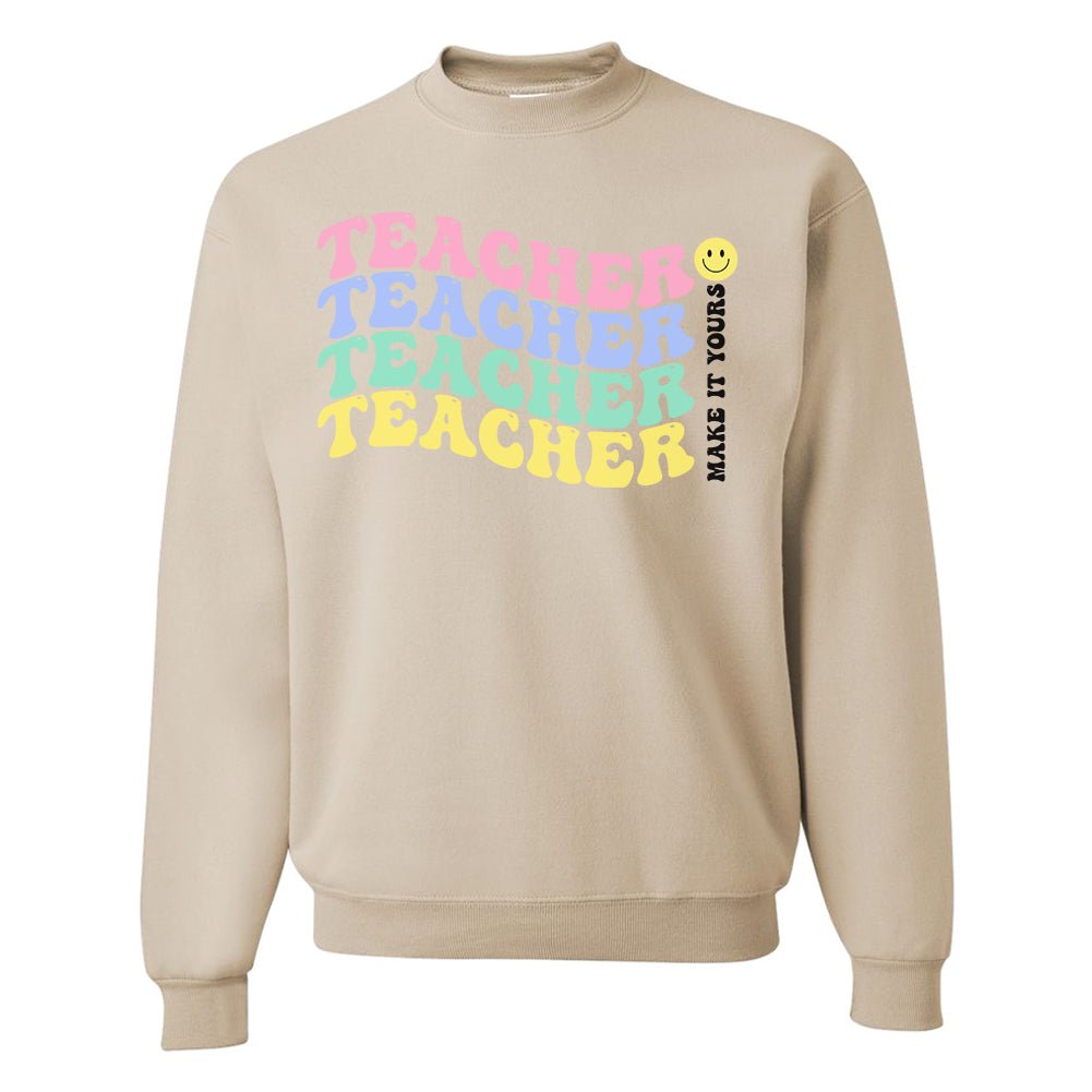 Make It Yours™ 'Retro Teacher' Crewneck Sweatshirt - United Monograms