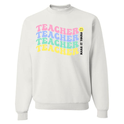 Make It Yours™ 'Retro Teacher' Crewneck Sweatshirt - United Monograms