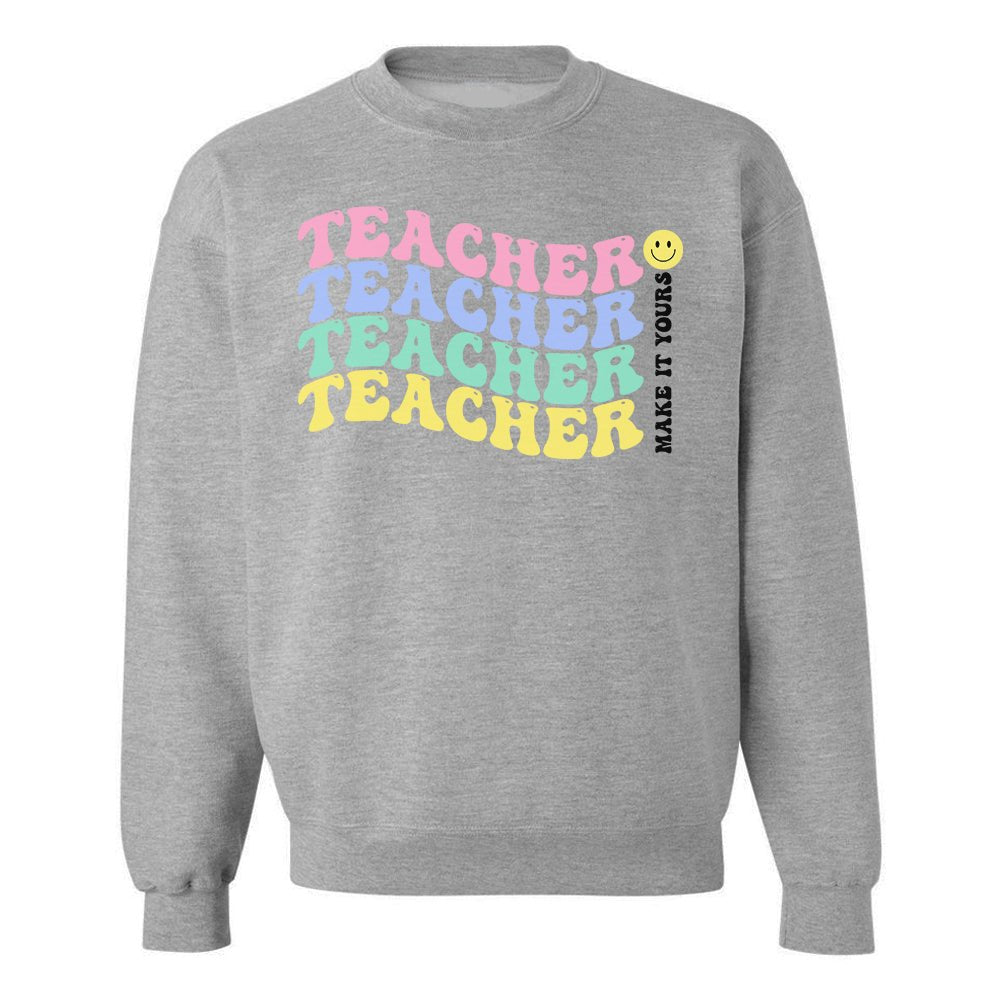 Make It Yours™ 'Retro Teacher' Crewneck Sweatshirt - United Monograms