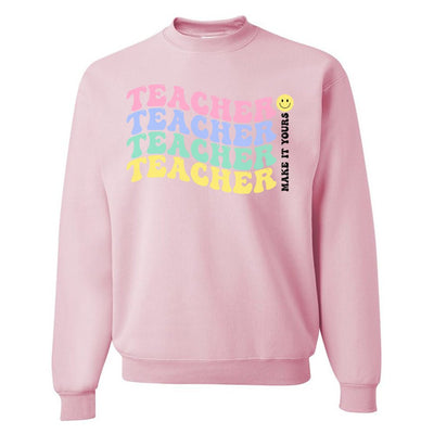 Make It Yours™ 'Retro Teacher' Crewneck Sweatshirt - United Monograms