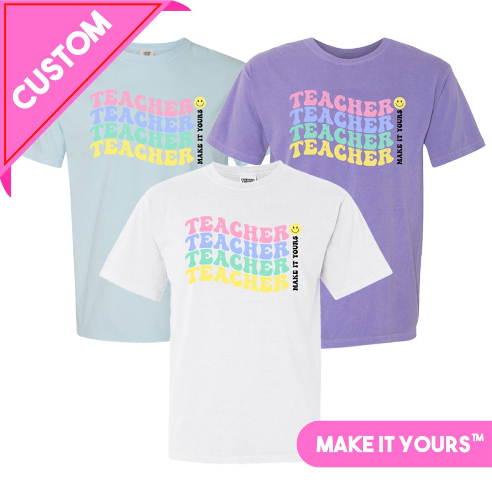 Make It Yours™ 'Retro Teacher' T-Shirt - United Monograms