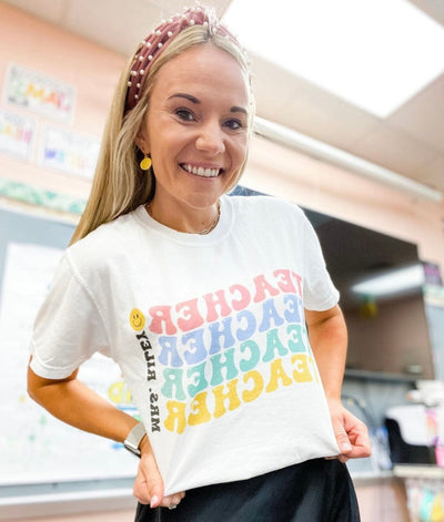 Make It Yours™ 'Retro Teacher' T-Shirt - United Monograms