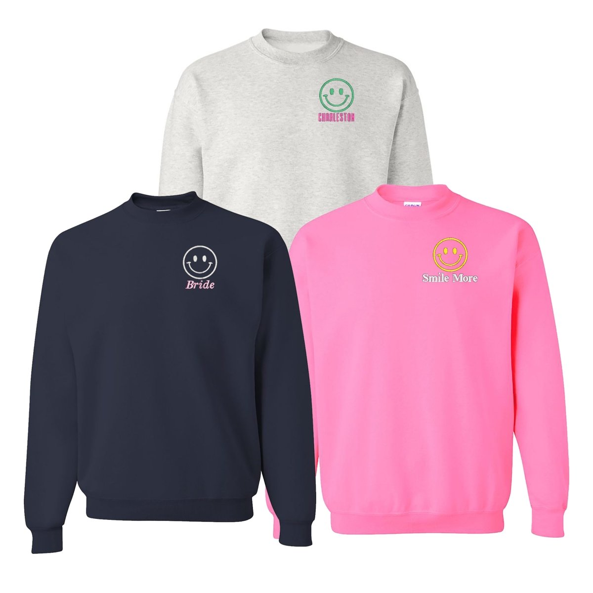 Make It Yours™ 'Smiley Face' Crewneck Sweatshirt - United Monograms