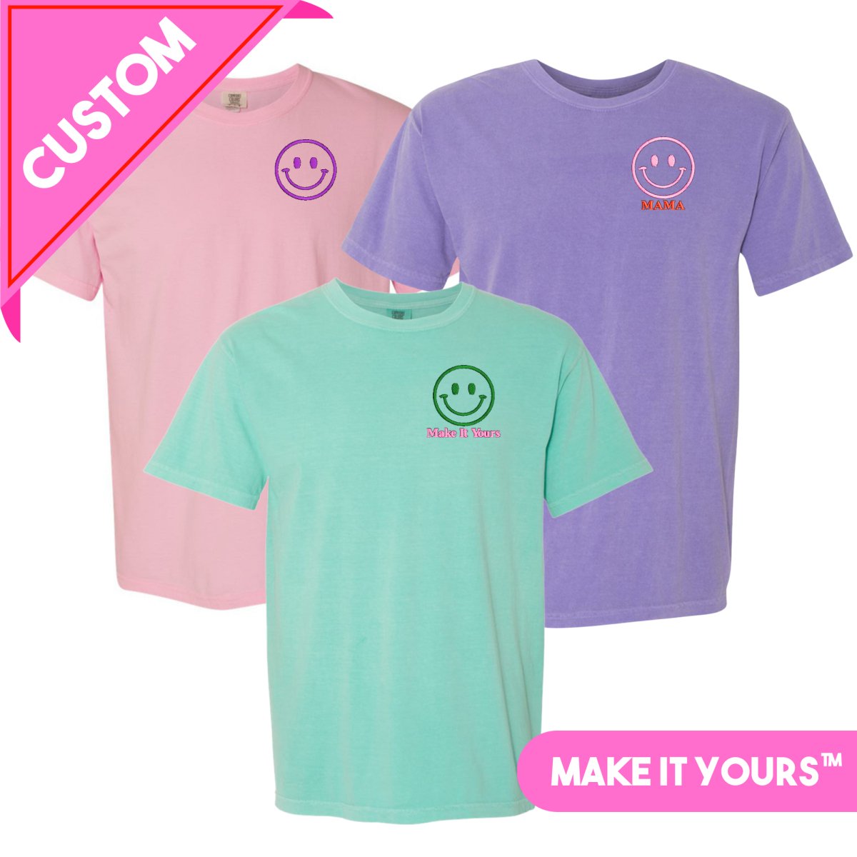 Make It Yours™ 'Smiley Face' Tee - United Monograms