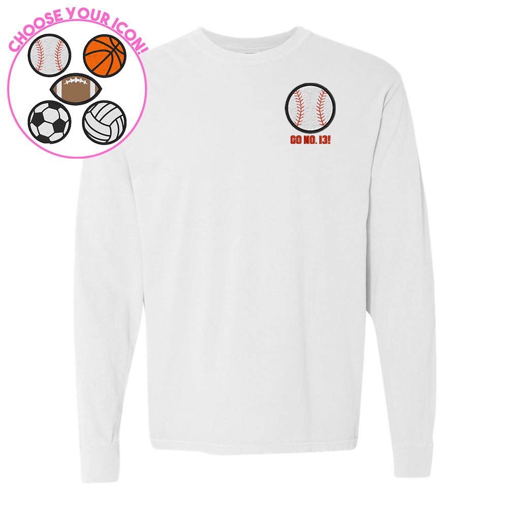 Make It Yours™ Sports Icon Comfort Colors Long Sleeve T-Shirt - United Monograms