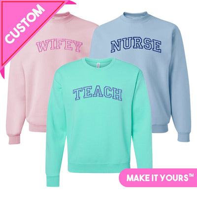 Make It Yours™ Varsity Word Crewneck Sweatshirt - United Monograms