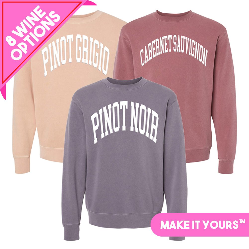 Make It Yours™ 'Wine' PUFF Cozy Crew - United Monograms