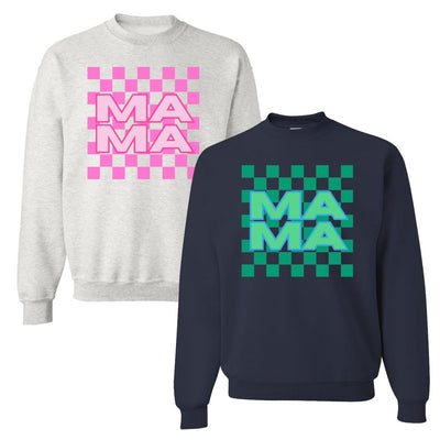 'Mama Check' Crewneck Sweatshirt - United Monograms