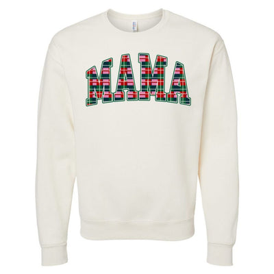 'Mama Christmas Plaid' Crewneck Sweatshirt - United Monograms