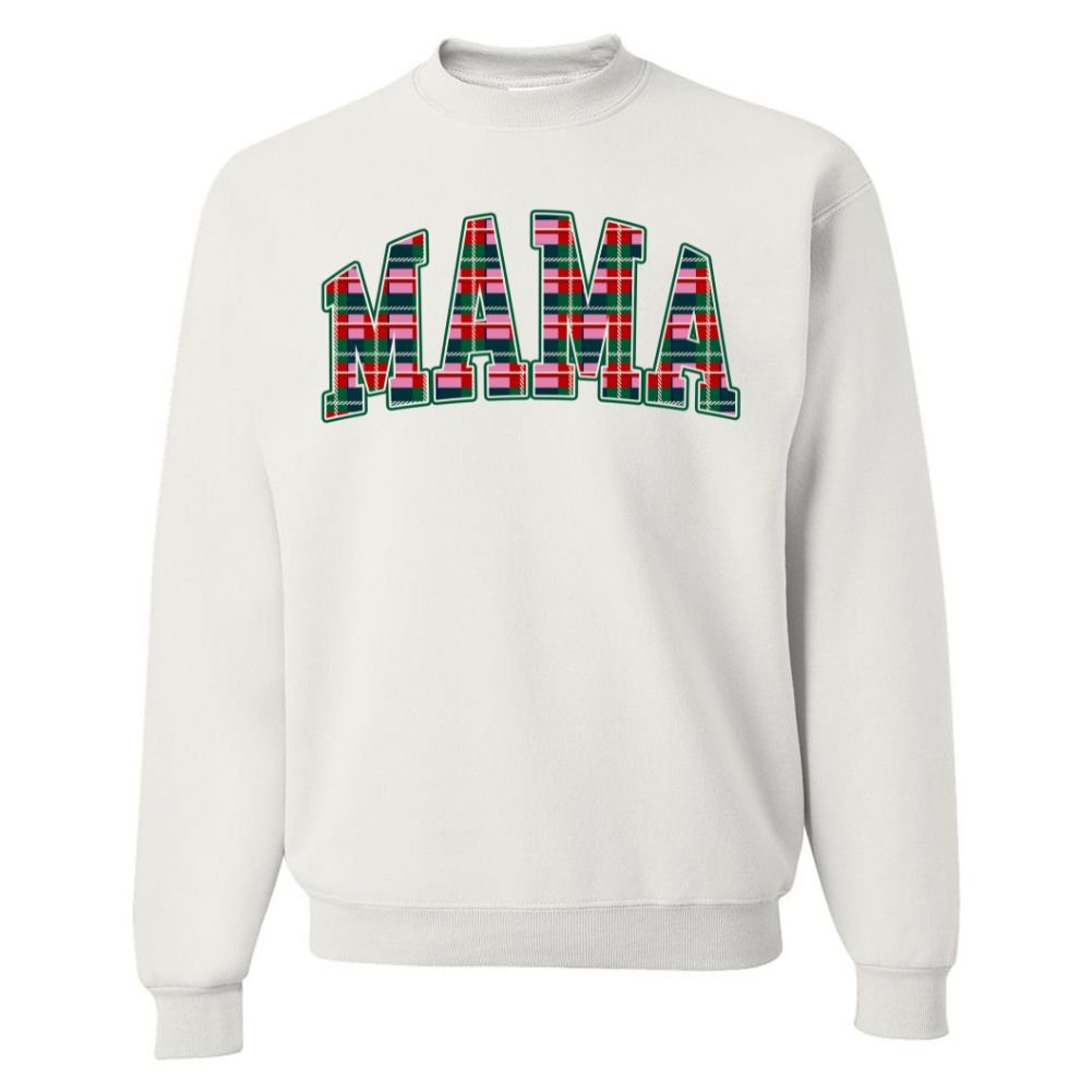 'Mama Christmas Plaid' Crewneck Sweatshirt - United Monograms