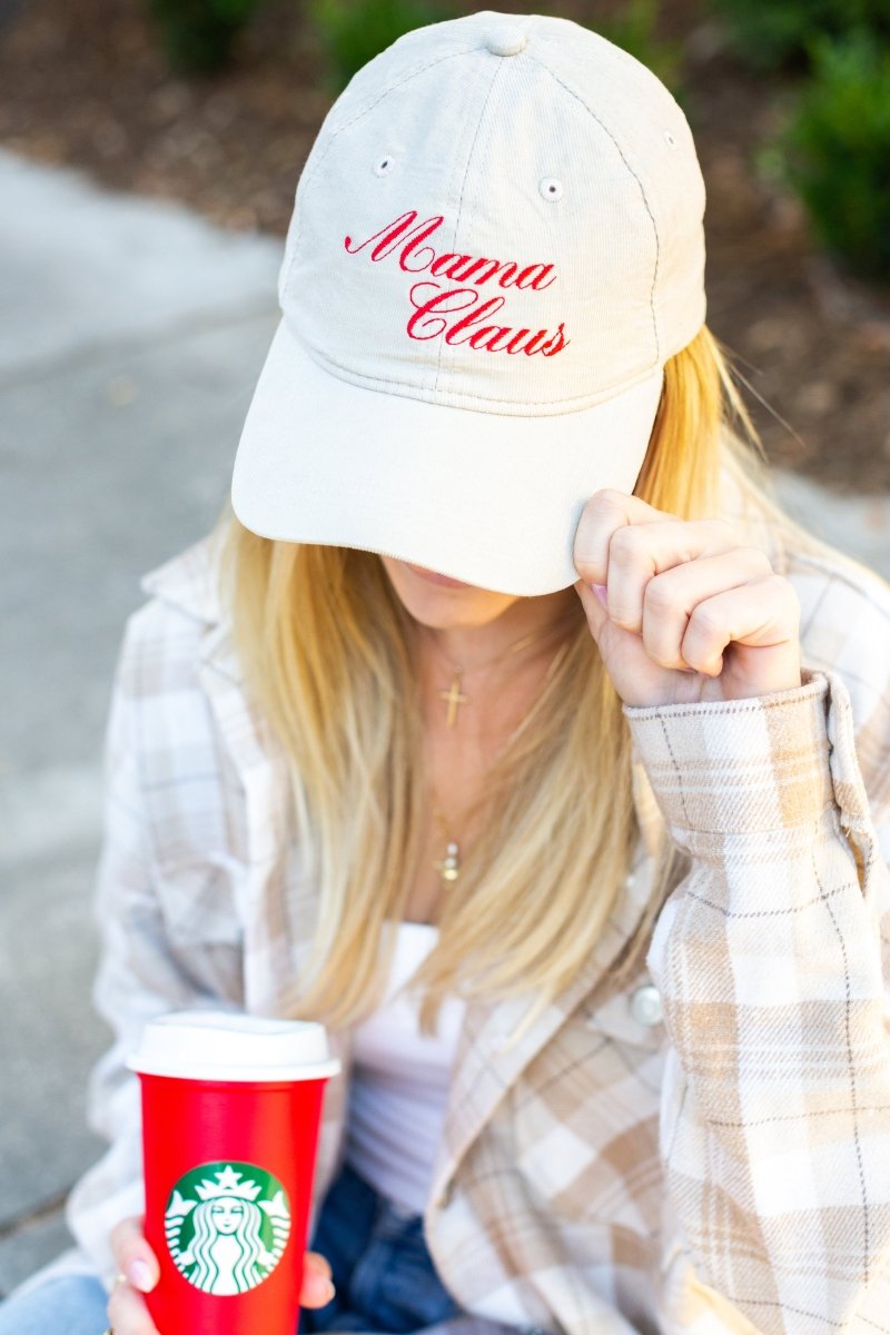 'Mama Claus' Corduroy Baseball Hat - United Monograms