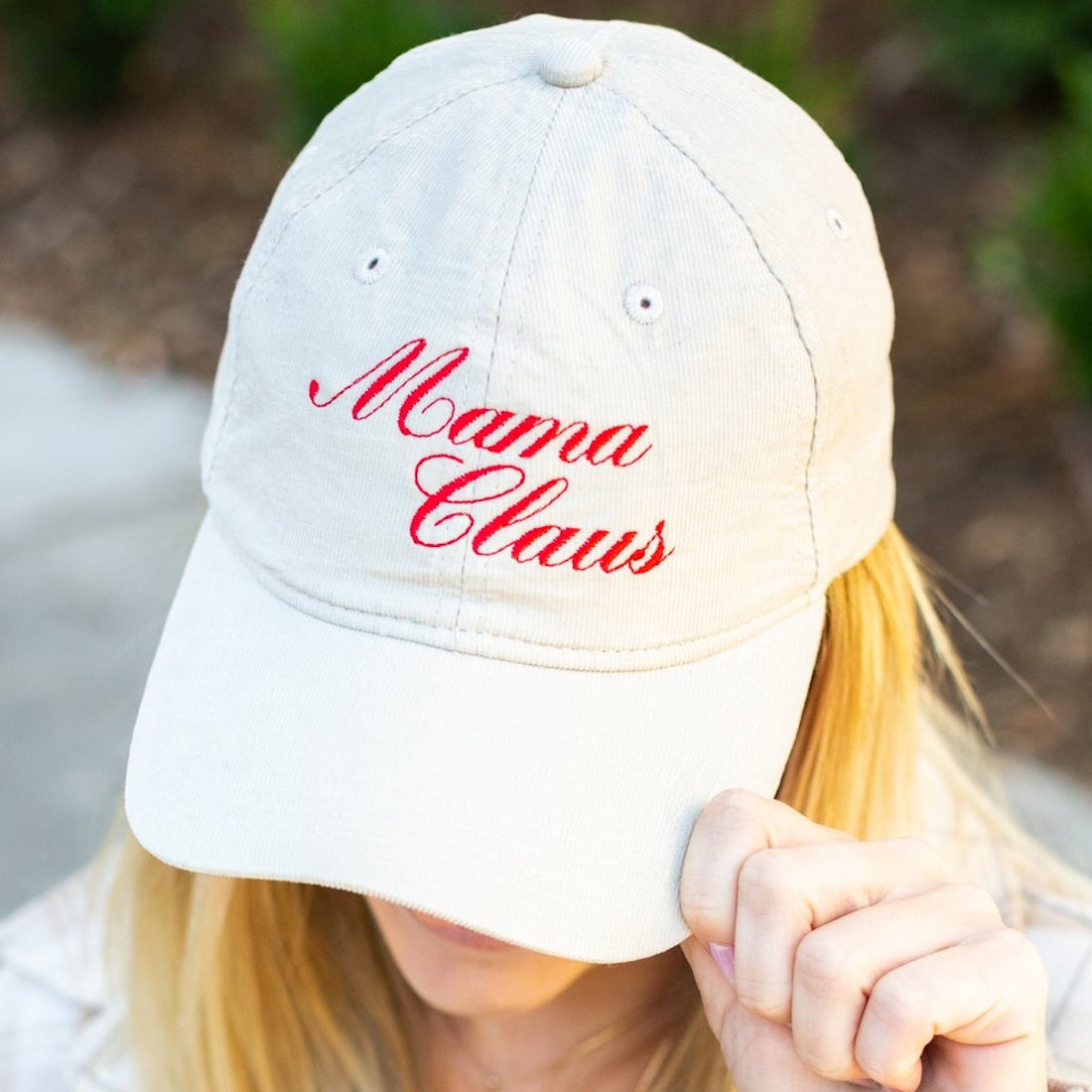 'Mama Claus' Corduroy Baseball Hat - United Monograms