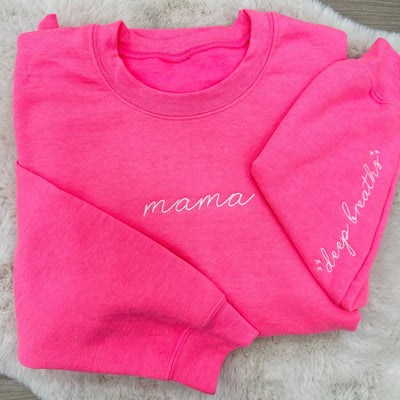 Mama 'Deep Breaths Reminder' Crewneck Sweatshirt - United Monograms