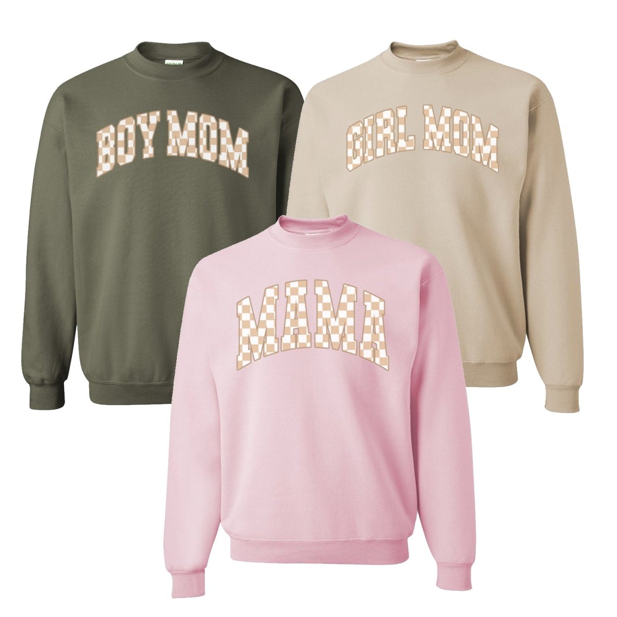 'Mama Tan Check' Crewneck Sweatshirt - United Monograms