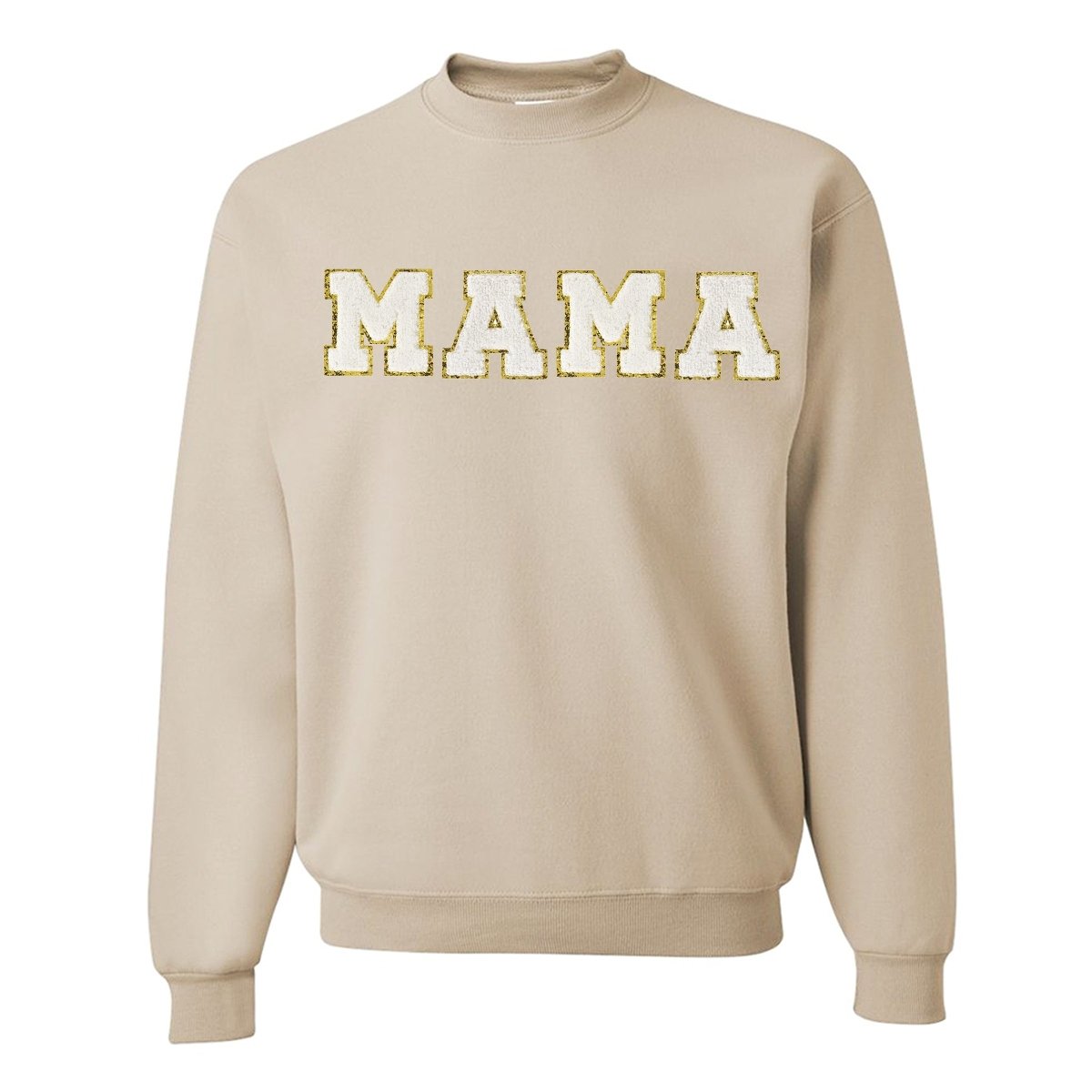 Mama/Mom Letter Patch Crewneck Sweatshirt - United Monograms