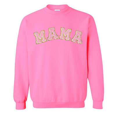 Mama/Mom Letter Patch Crewneck Sweatshirt - United Monograms