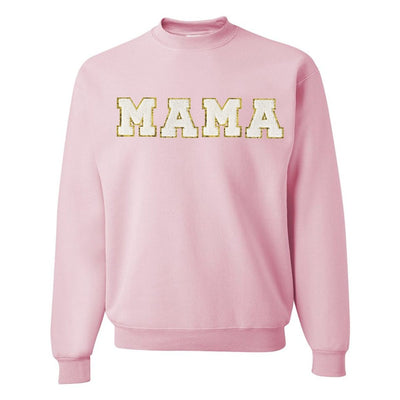 Mama/Mom Letter Patch Crewneck Sweatshirt - United Monograms