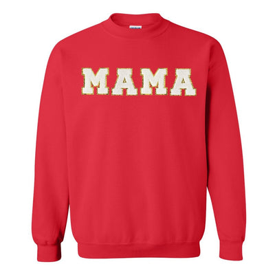 Mama/Mom Letter Patch Crewneck Sweatshirt - United Monograms