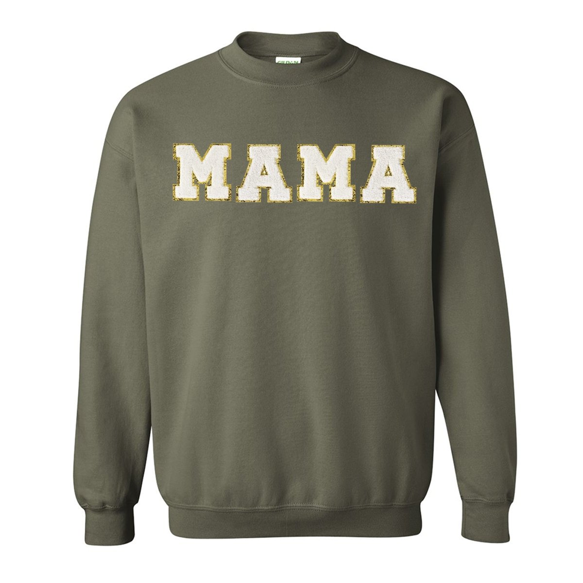 Mama/Mom Letter Patch Crewneck Sweatshirt - United Monograms