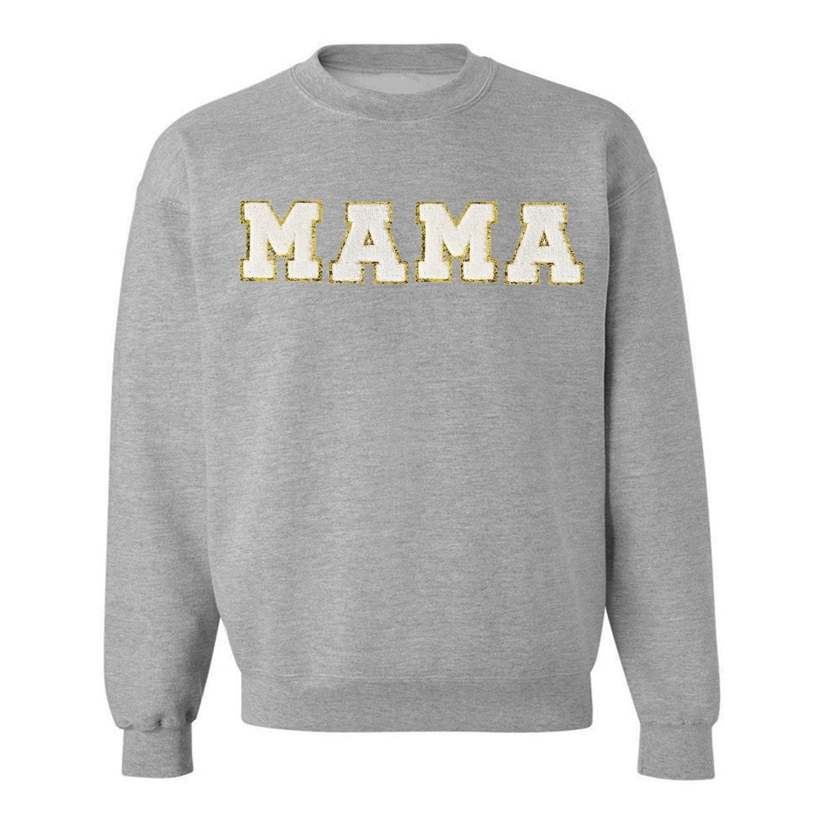 Mama/Mom Letter Patch Crewneck Sweatshirt - United Monograms