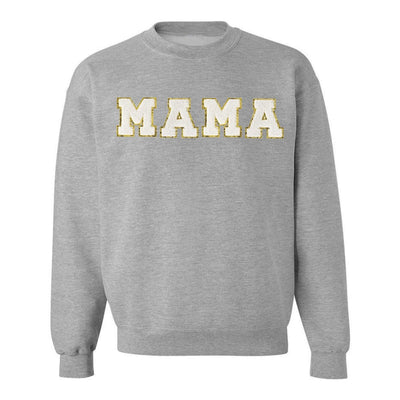 Mama/Mom Letter Patch Crewneck Sweatshirt - United Monograms