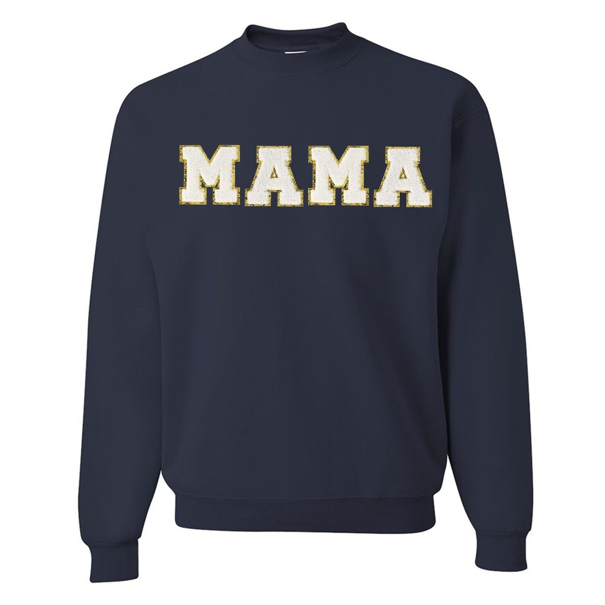 Mama/Mom Letter Patch Crewneck Sweatshirt - United Monograms