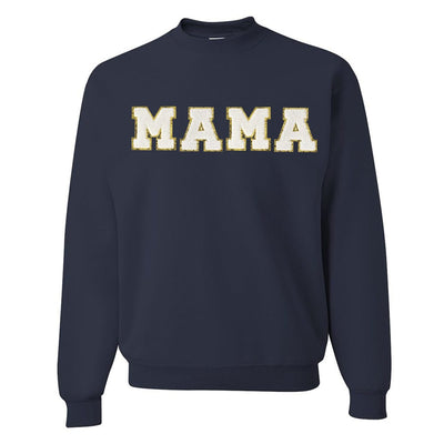 Mama/Mom Letter Patch Crewneck Sweatshirt - United Monograms