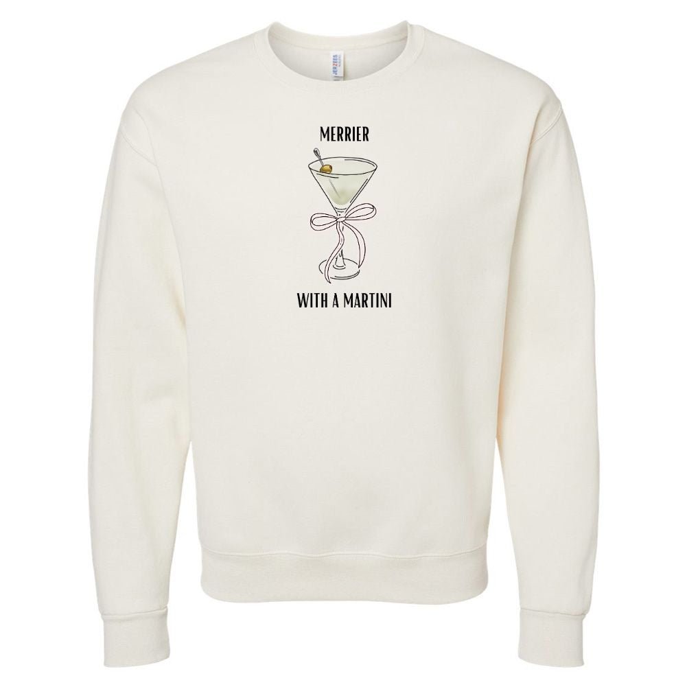 'Merrier With A Dirty Martini' Crewneck Sweatshirt - United Monograms